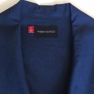 NWOT Misha Nonoo Navy Blue Cotton and Linen-blend Wrap Dress, Size 8